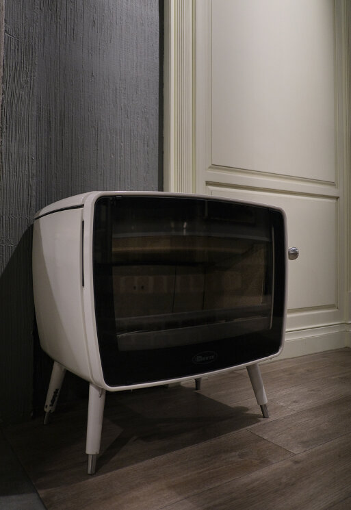 ПЕЧЬ дровяная Vintage 50/E8, эмалированная, цвет - Кремовый белый, Vintage50/E8